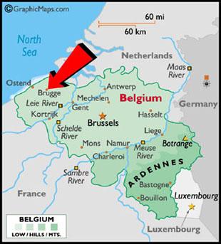 Map Europe Belgium