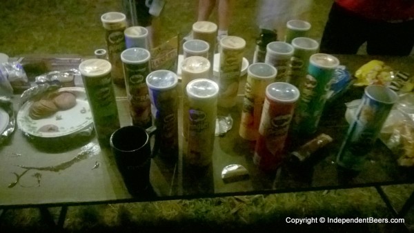 Someone brought 33 different styles of Pringles.